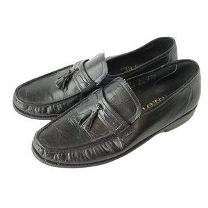 Vintage London Square Mens Black Slip On  Dress Shoes 10 D